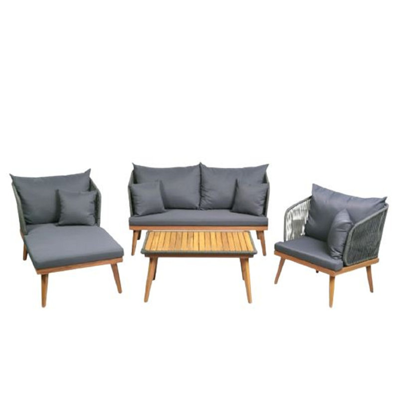 Ensemble de conversation d'extérieur pour 4 personnes Kyren