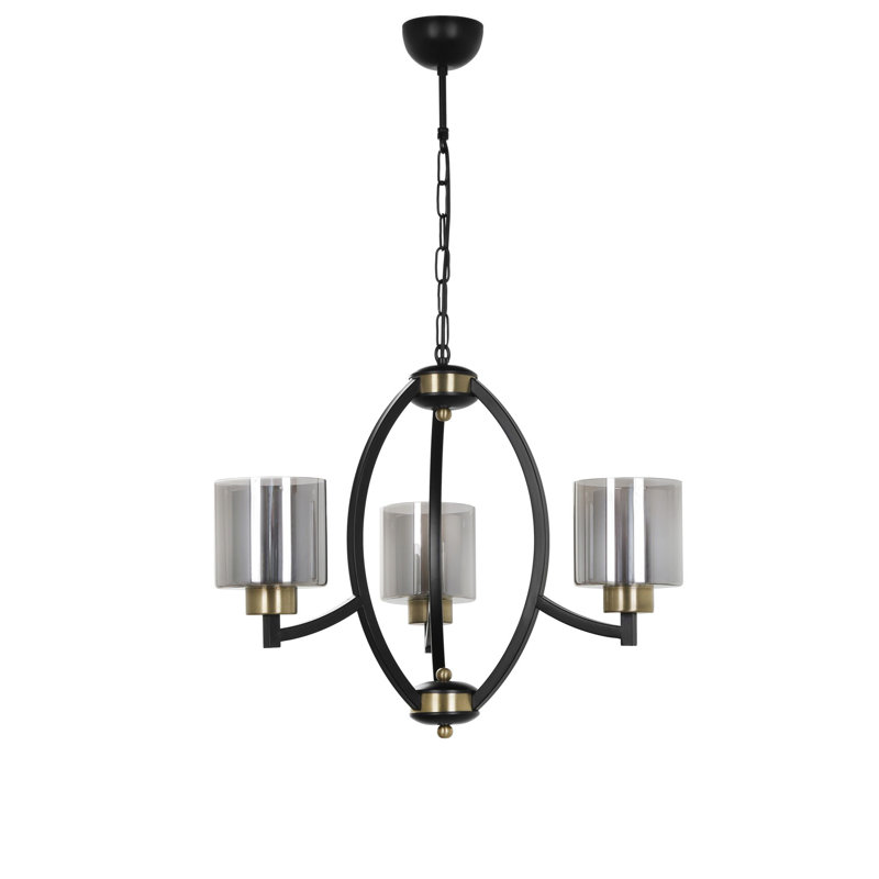 Rivera 3 - Light Shaded Chandelier, Gold, Black