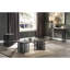 Table rectangulaire de style industriel en chêne antique et noir, pratique avec une surface de 47 po x 15 po