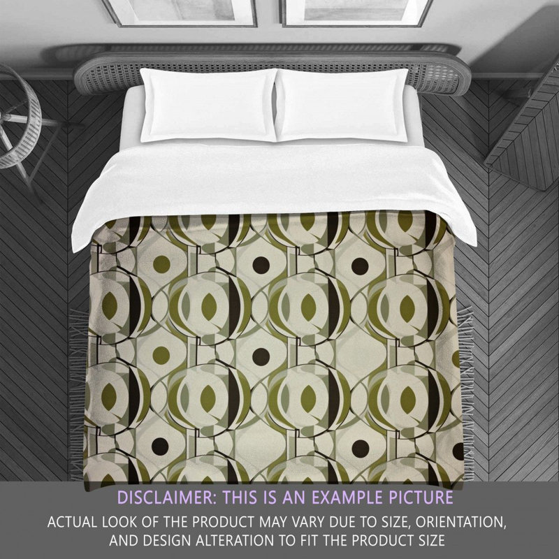 Funky Bedding, Green/Silver Geometric, Twin Extra Long Comforter
