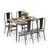 5-Piece 4-Person Rectangular Dining Table Set with Metal Frame and Armless Chairs-1552555047-1552555046