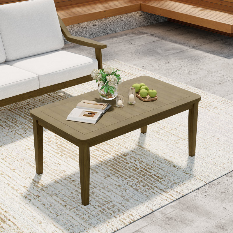 Solid Wood Teak Outdoor Coffee Table, Brown