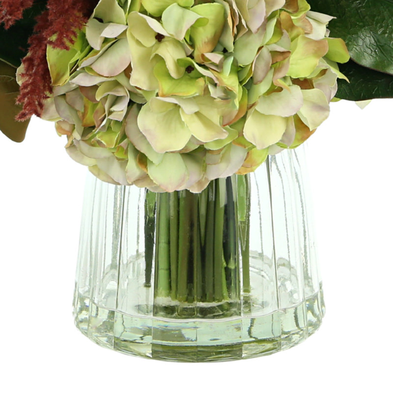 Fall Arrangement With Hydrangea, Heather And Grass