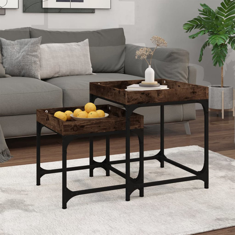 Bilbrey Frame Nesting Tables, Smoked Oak