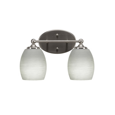 Sadea Light Bath Bar Shown With 5" White Linen Glass