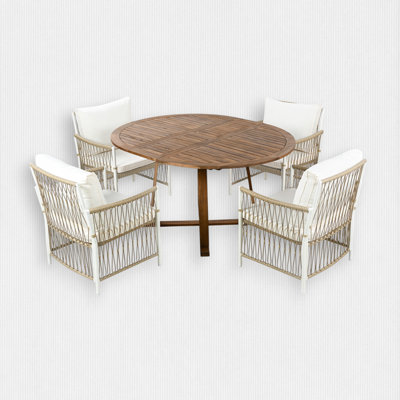 4 - Person Extendable Outdoor Dining Set with Cushions