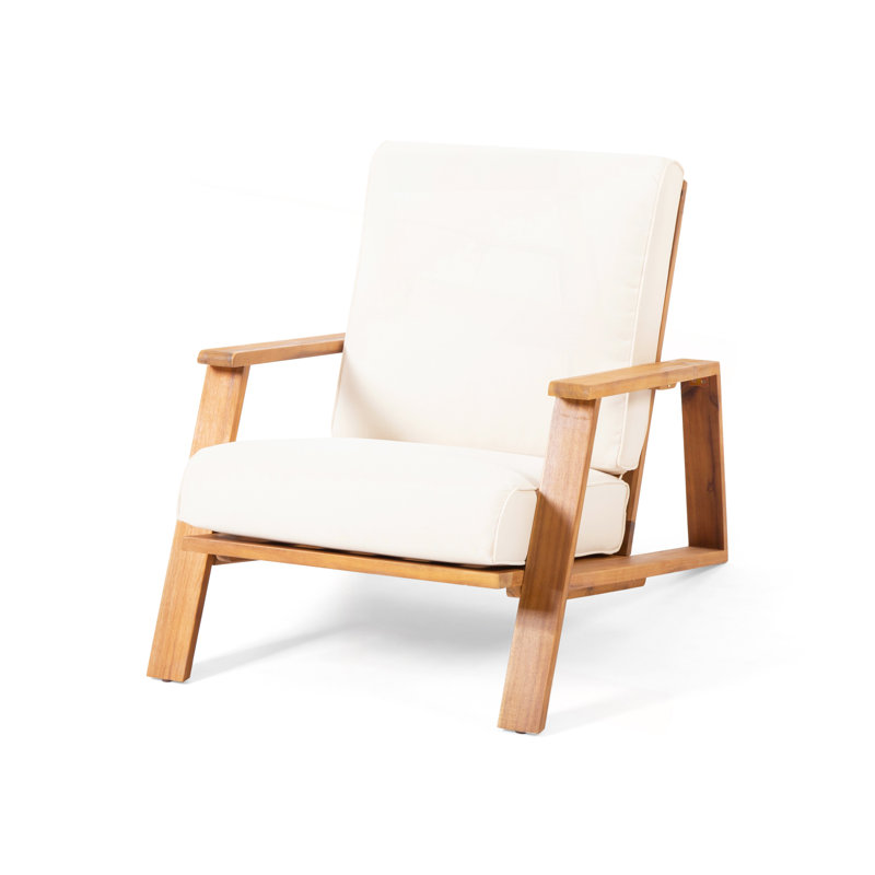 Club Chair, Beige, Teak