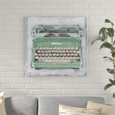 Vintage Typewriter II by Ethan Harper - Wrapped Canvas Painting