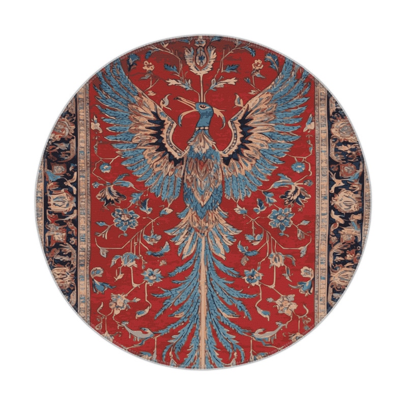 Tapis d'intérieur et d'extérieur brun Persian, Rond 5 pi