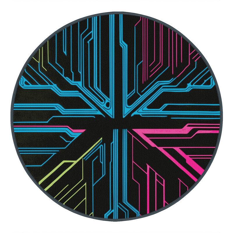 Pixelated Prism Rug, Round 8'