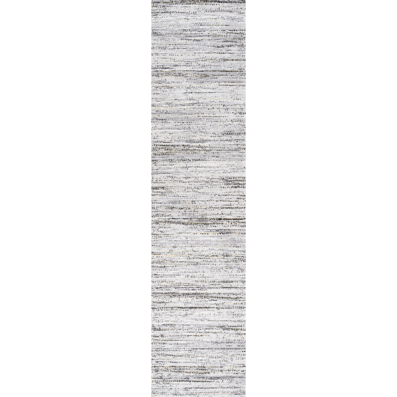 Loom Modern Strie' Gray/Black Rug, Runner 2' x 8'
