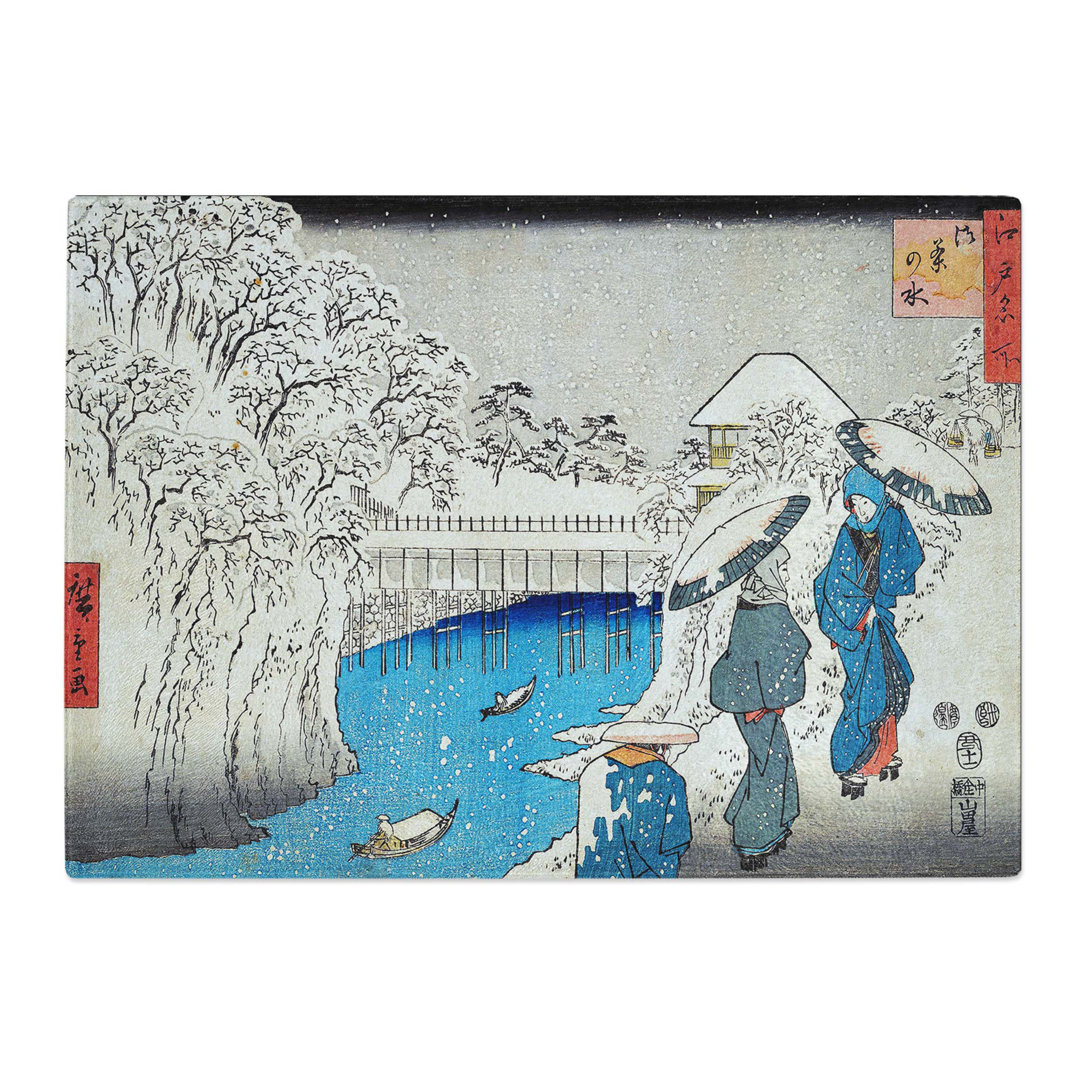 Tempered Glass Meguro by Utagawa Hiroshige Chopping Board