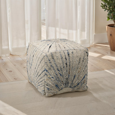 Pouf en mélange de laine et de coton tissé à la main 16 po x 16 po Kathleen