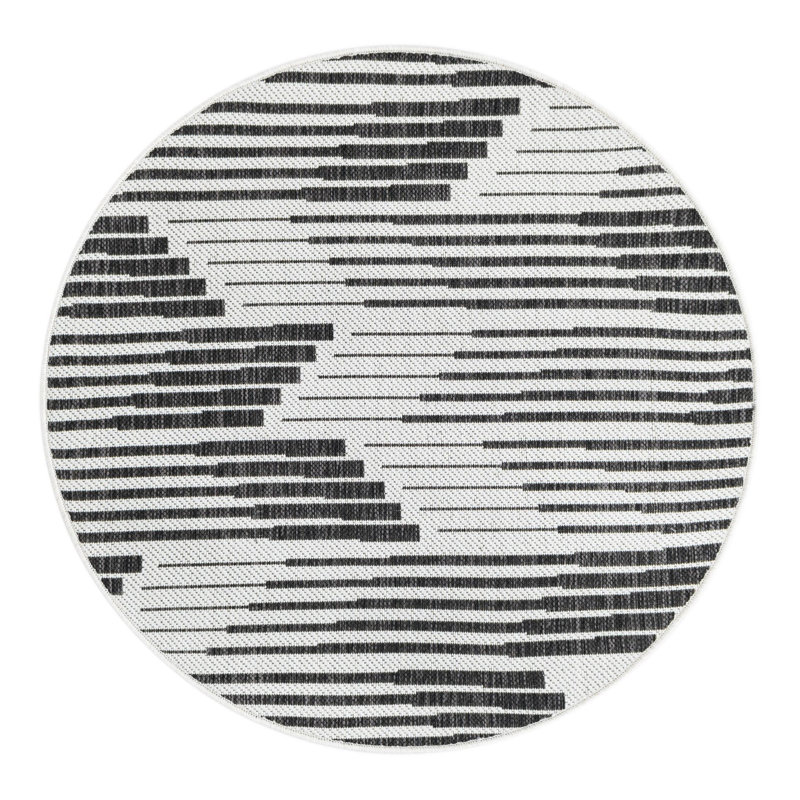 Geometric Indoor / Outdoor Rug, Round 3'3"