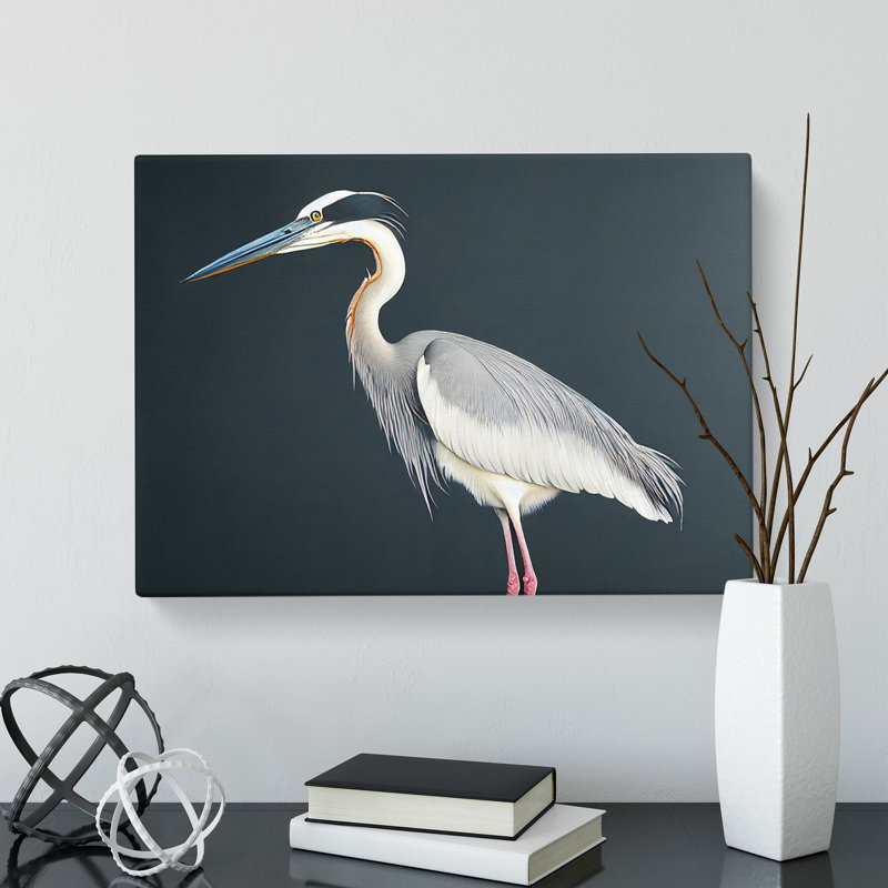 Awesome Heron Bird - Wrapped Canvas, 50cm H x 76cm W x 3cm D