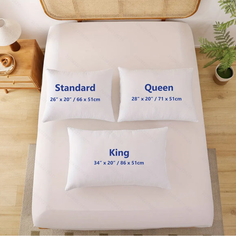 Standard Size White Extra Firm Support Pillow, Bed Pillow For Side And Back Sleepers, Standard