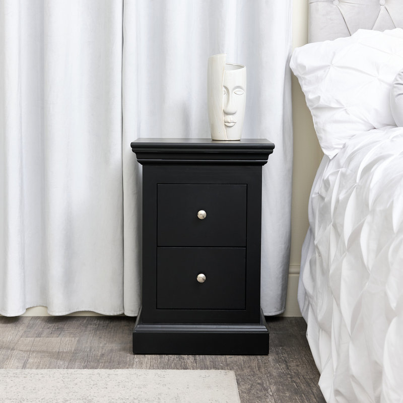 40cm W Solid + Manufactured Wood Bedside Table