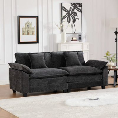 Grid Modular Oversized Deep-Seat Cloud Sofa, Modern Double-Layer Cushion Cloud Couch