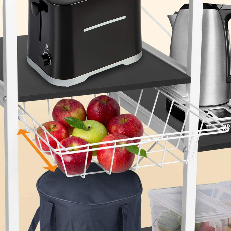 Étagère de boulanger standard 35,43 po Coppolino, Noir / blanc