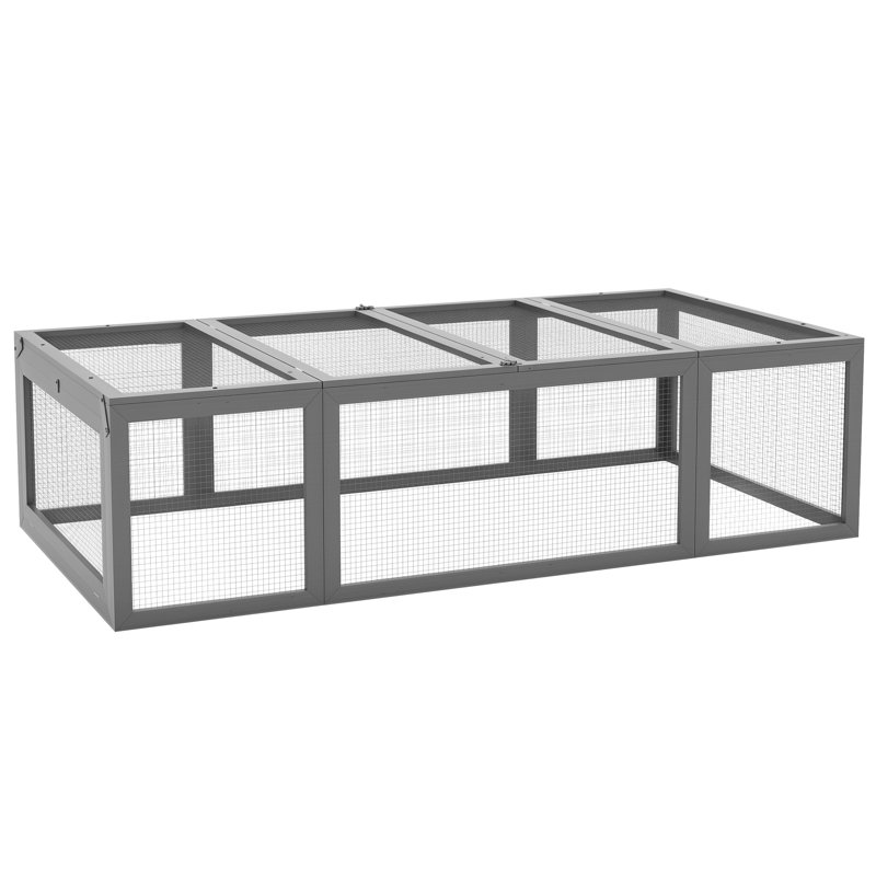Cage à lapin résistante aux intempéries Lynnfield, bois, Gris