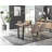 Edward Wood Effect Pedestal Dining Table Set with 4 Luxury Faux Leather Dining Chairs-511110012