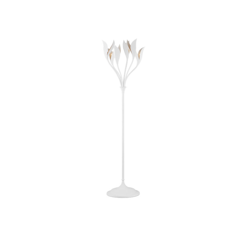 Snowflower White Adjustable Wrought Iron Floor Lamp