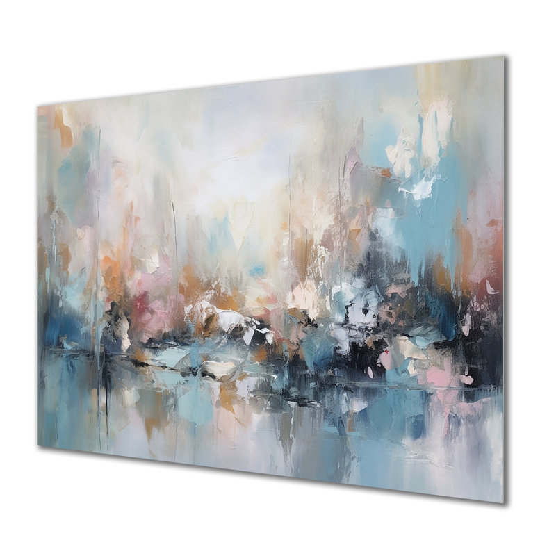 «Grey and Blue Vivid Waves Fuild II», art mural abstrait en métal MT137244, H 24 po x l 32 po x P 1 po