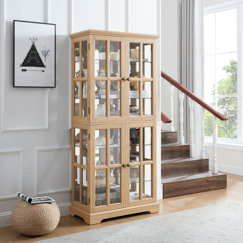 Timeless Antique Display Case With E26 Bulb And Adjustable Shelving Curio Showcase Shelves Collectibles Spot