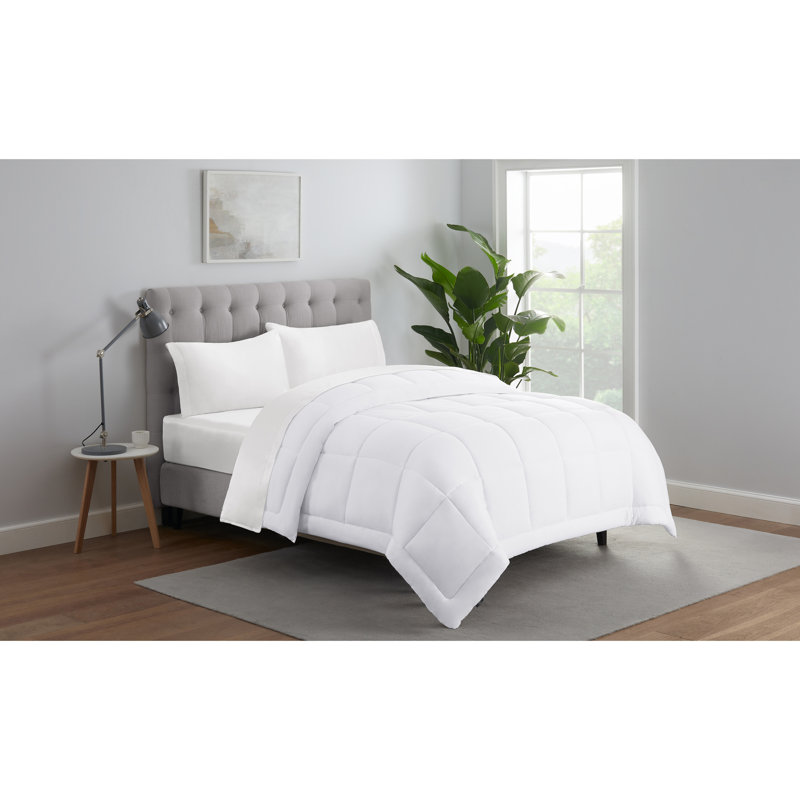 ComfortSure Rest Down Alternative Comforter, Quilted Duvet Insert, California King, White