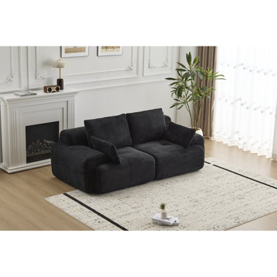 Toile pour animaux de compagnie, 2 places, velours côtelé, mousse à mémoire de forme, très profond, personnalisable, sans assemblage, salles de bricolage, noir noir, velours côtelé, modulaire, chambres d'amis