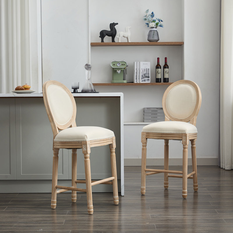 Ensemble de 2 tabourets de bar en bois massif avec tabourets de bar en bois massif