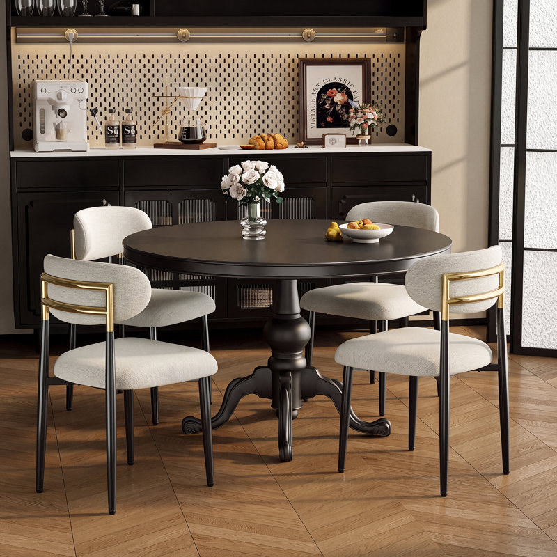 Chaise d'appoint rembourrée avec structure en métal, Beige