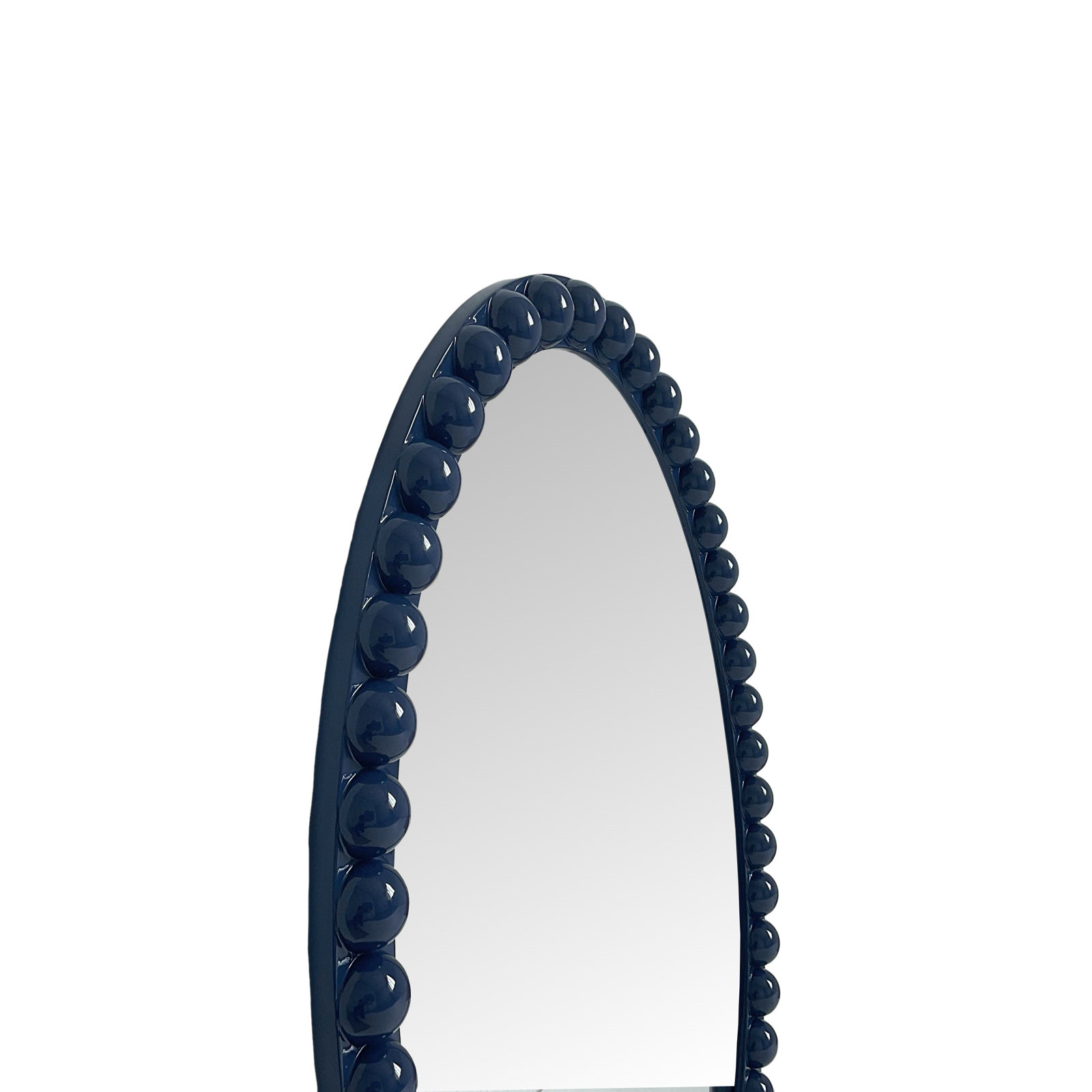 Varsha Oval Glossy Navy Mirror, Navy