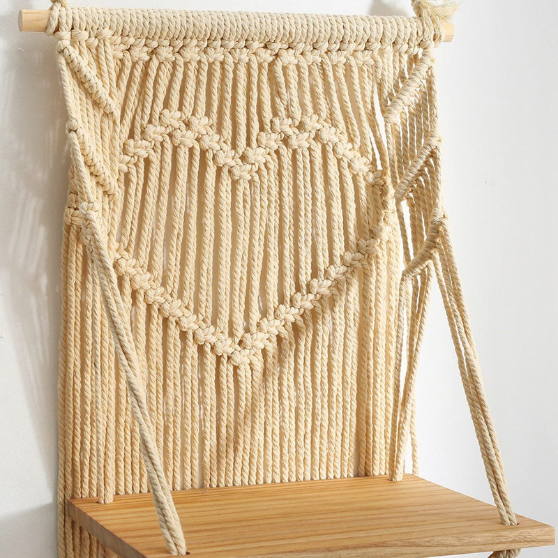 Macrame Shelves Decorative Floating Boho Shelf Set of 2