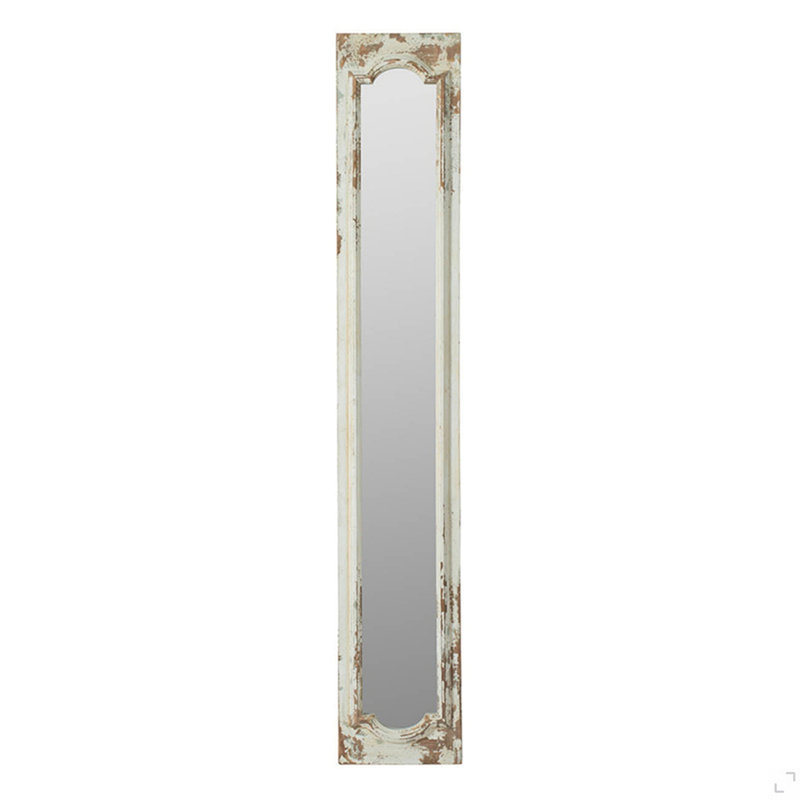 Miroir de plancher 11,8 x 1,6 x 69,3 po avec finition blanche vieillie
