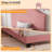 Kids Twin Bed Frame with Velvet Upholstered Headboard, Wooden Slat Support, Non-Slip, No Noise, Easy Assembly, Teen Bedroom-1338932335