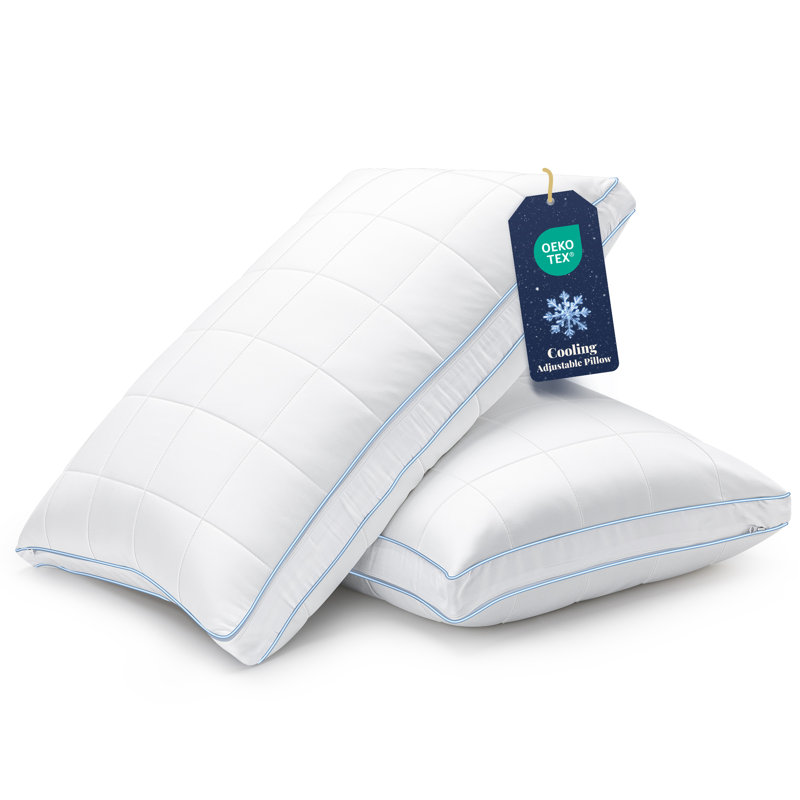 Oreiller en duvet synthétique 3-en-1 réglable, Grand lit, 2