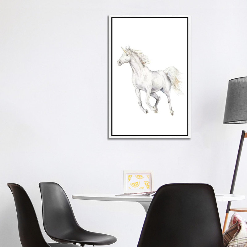 Unicorn by Wandering Laur - Gallery-Wrapped Canvas Giclée on Canvas, White Floated Frame, 101.6 cm H x 66.04 cm W
