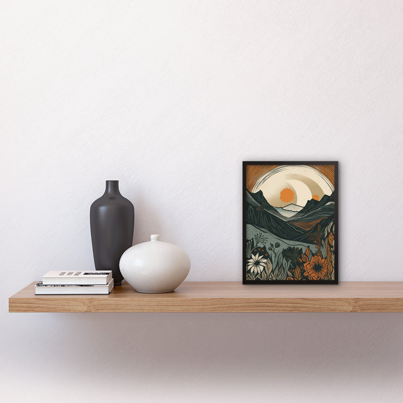 Assiah Wild Flowers In Scottish Hills Sunrise Landscape - Single Picture Frame Print