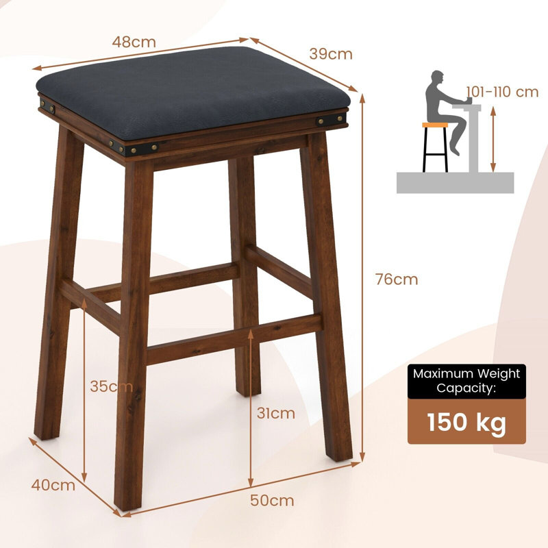 Berenice Upholstered Counter Stool, Bar Stool (76cm Seat Height)
