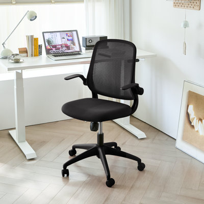 Chaise de bureau rotative à hauteur réglable avec accoudoirs rabattables