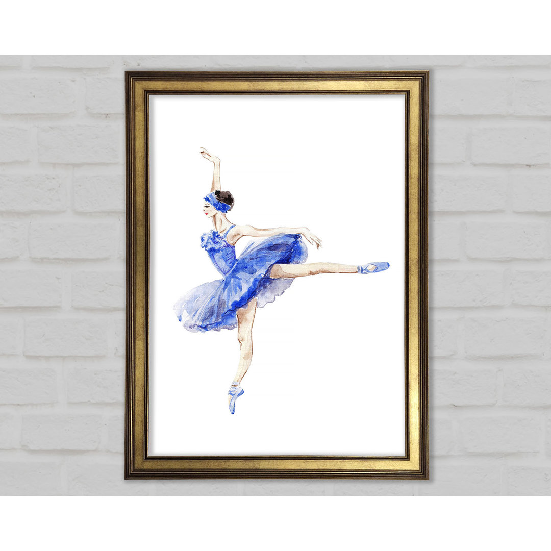 Blaue Ballerina 8 - Einzelner Bilderrahmen Kunstdrucke