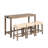 Long Counter Height Dining Bar Table & 3 Stools Set—Built-in Power Strip, Padded Seats, Space-Saving for Kitchen/Living/Game Room