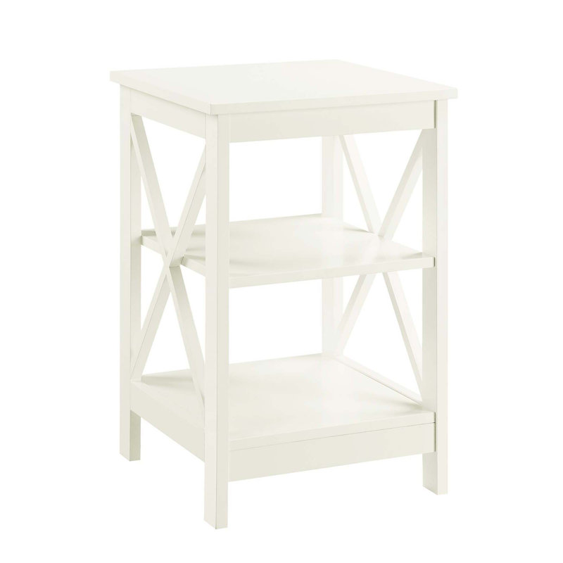 Darek End Table with Storage, Ivory