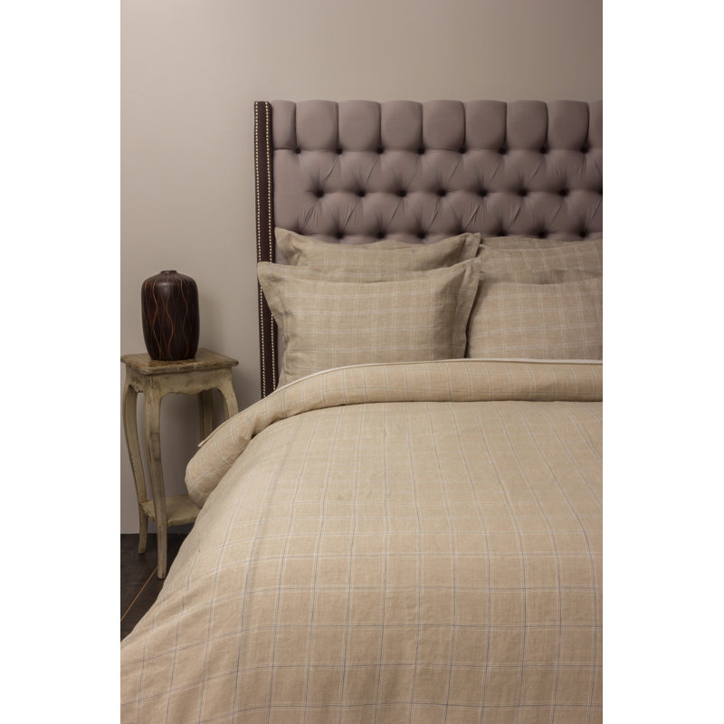 Zackie Linen Duvet Cover Set, Standard Sham