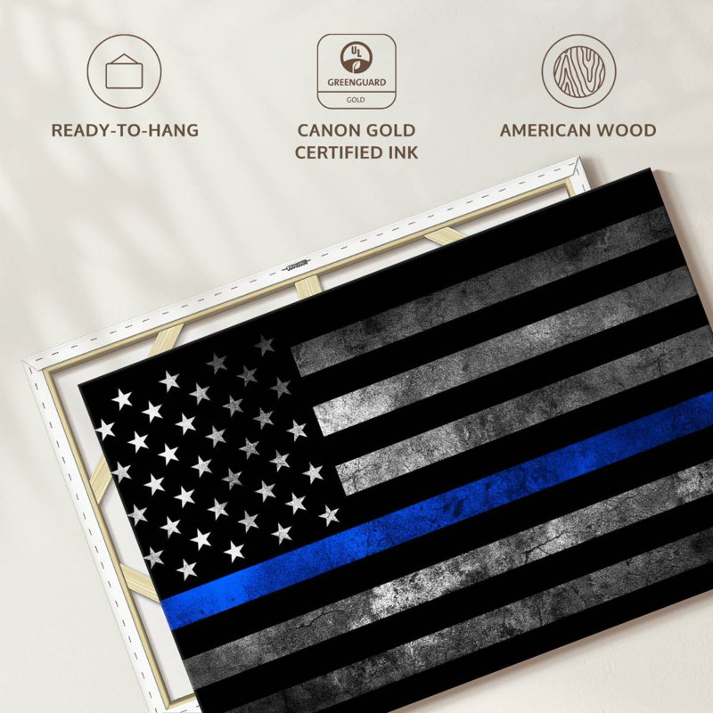 Police Flag Canvas Print, 8" H x 12" W x 1" D