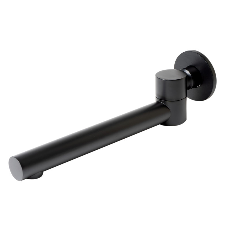1 Handle Wall Bathtub Spout, Black Matte