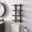 Étagère de rangement murale à 4 niveaux Pomona d'Alaterre Furniture pour salle de bain - Étagère de salle de bain en pin massif de 91 cm (36 po) avec style industriel rustique (naturel/noir)-1962216167