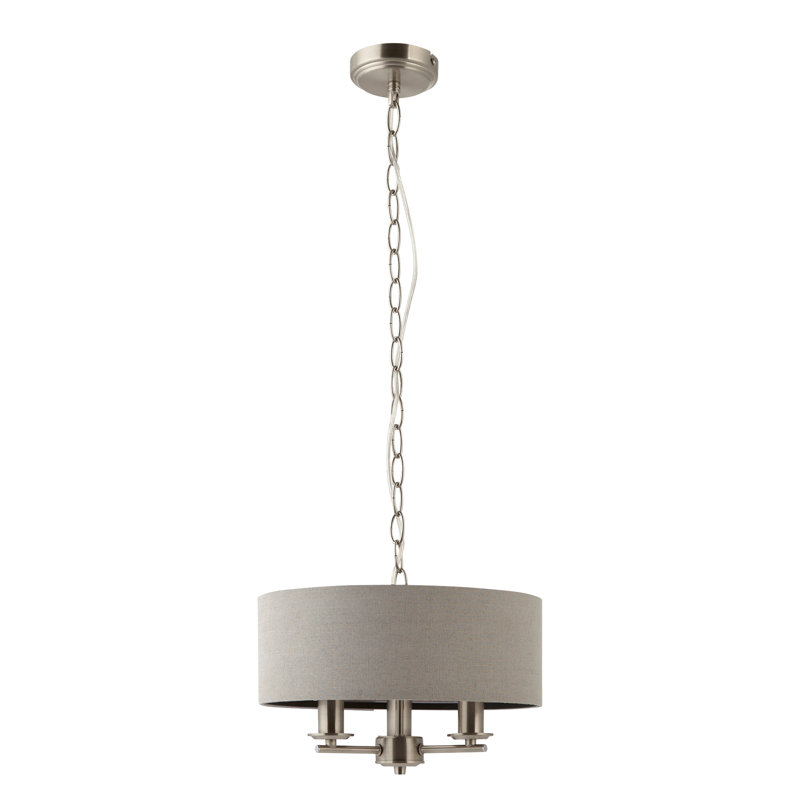 3 - Light Brushed Chrome Plate Pendant