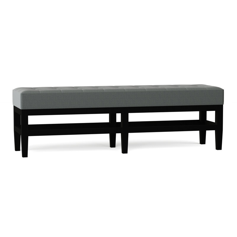 Galindo-White Upholstered Bench, Mahogany, Marlow Bluebird